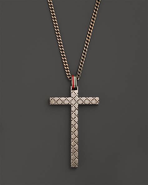 gucci square cross necklace|gucci cross necklace men.